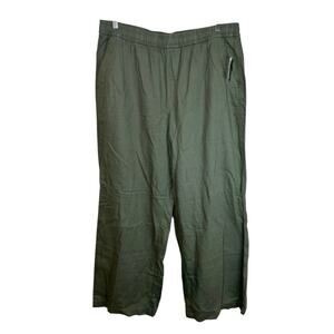 NWT Old Navy Arugula Linen Blend Pull On Wide Leg Lounge Pants L Casual Natural